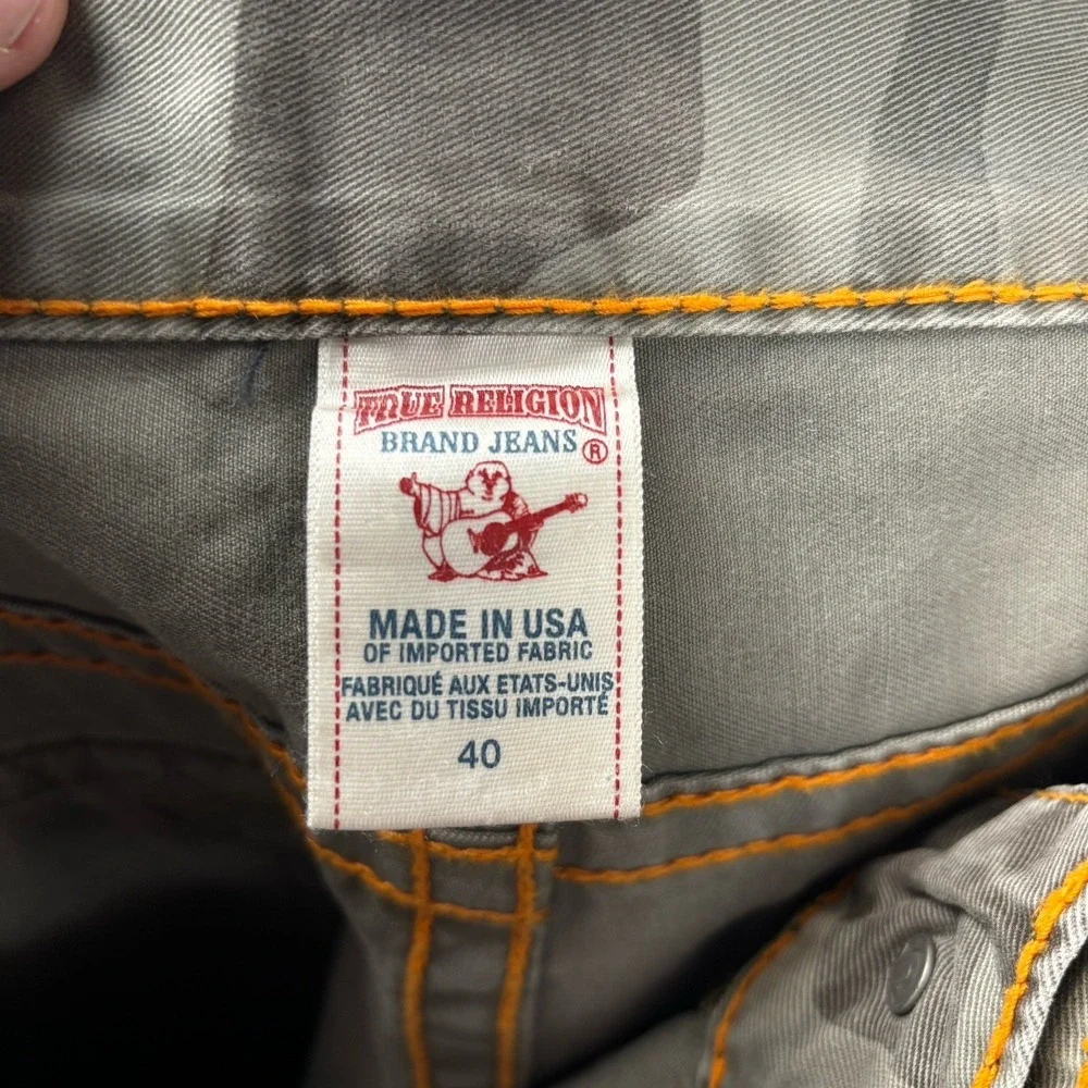 Vintage Y2K USA True Religion Mens Ricky Camo Jeans 40x34 Flap Pockets Baggy
